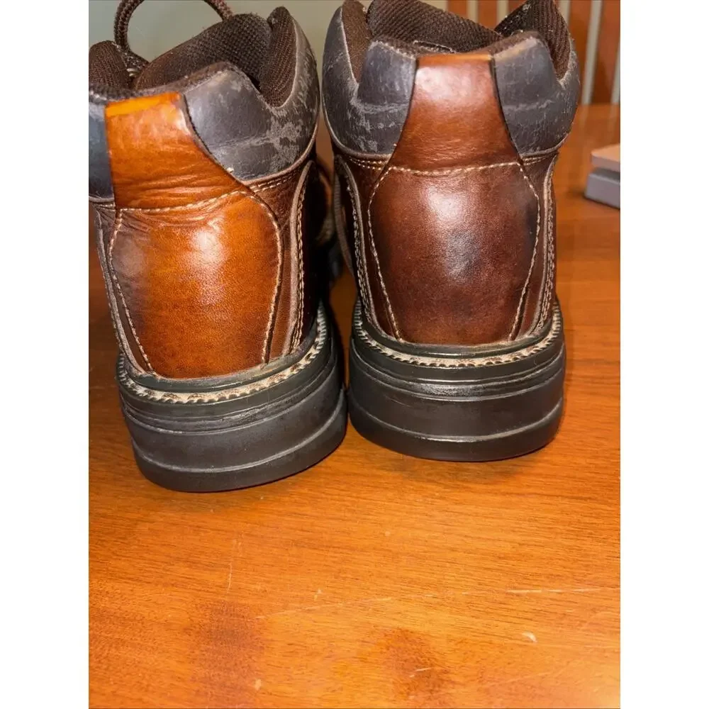 GBX Men's Brown Leather Low Boots Shoes Lace-Up Size 10 M